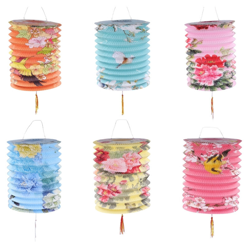 Lampion Válec Příroda 16cm 6ass (400/krt)