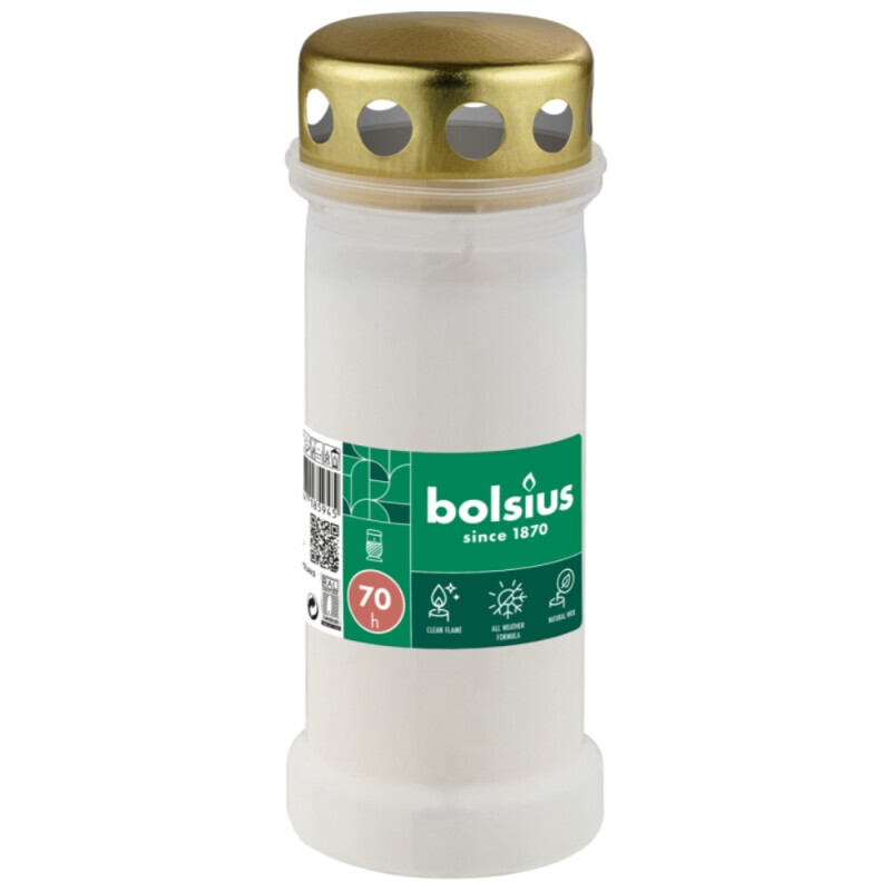 Bolsius Svíčka hřbitovní NR6L 70h White (24/bal)