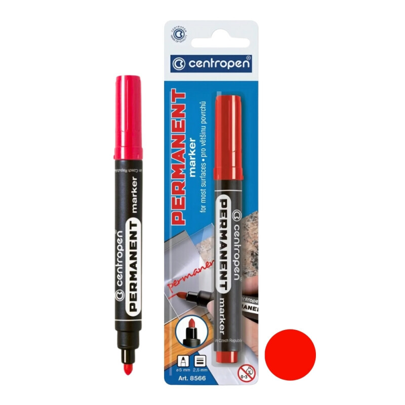 Centropen Značkovač 8566 BL červený (20/bal 200/krt)