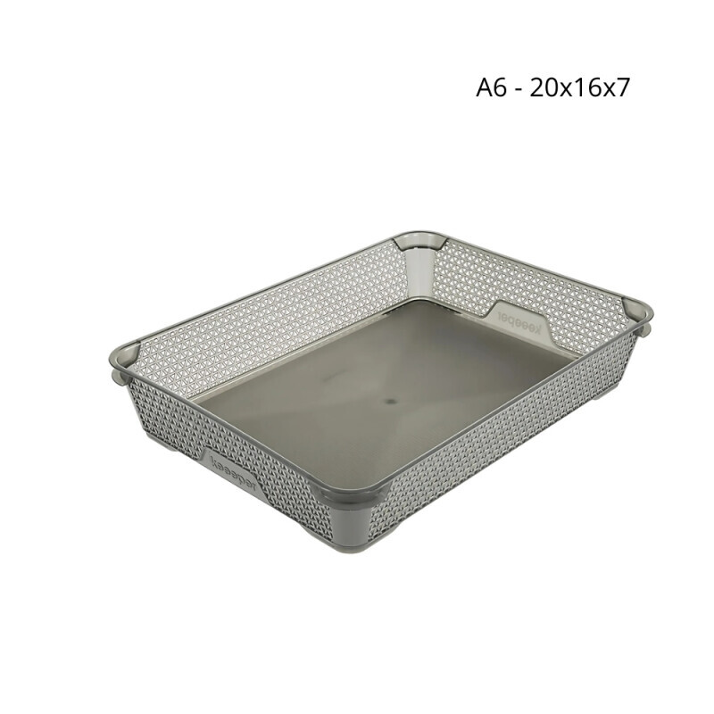 Mini košík A6 šedá 20x16x7(10/krt)