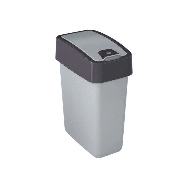 Odpadkový koš+víkem stříbrná 10L(6/krt)