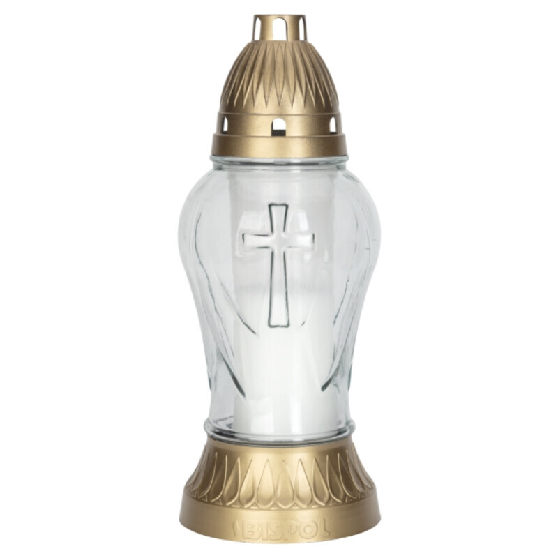 Bispol Svíčka hřbitovní sklo 150g/45h 3044 White(5/krt)