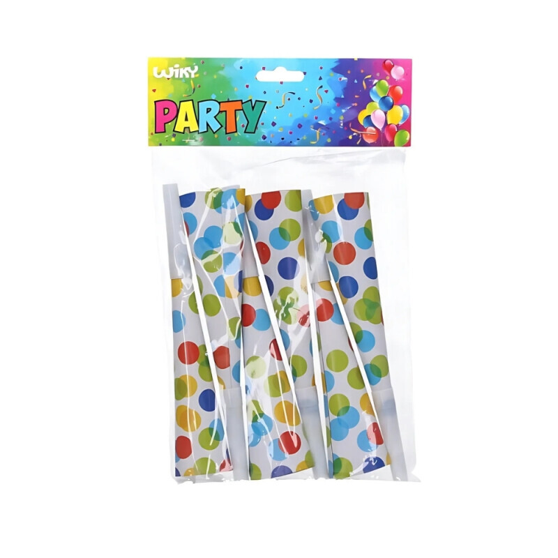 Párty trumpekty TEČKY 20 cm, 6 ks