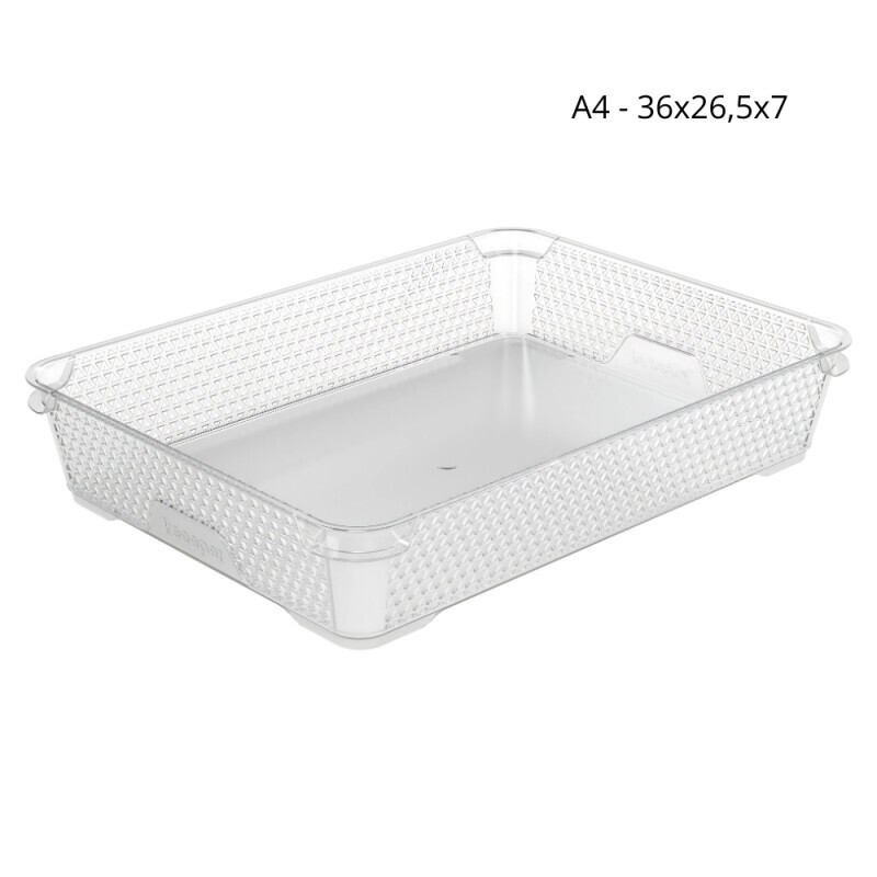 Mini košík A4 průhl. 36x26,5x7(10/krt)