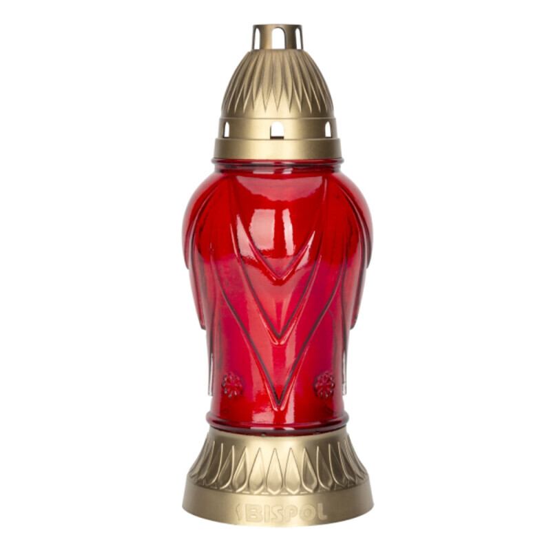 Bispol Svíčka hřbitovní sklo 150g/45h 3044 Red(5/krt)