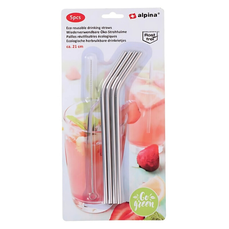 Brčka nerez 4ks s čistícími kartáčky (24/bal)