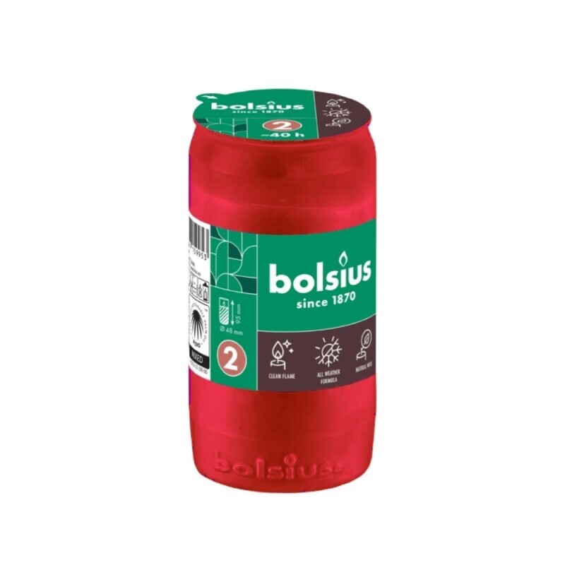 Bolsius Svíčka hřbitovní olejová 40h/RC2 Red (30/bal)