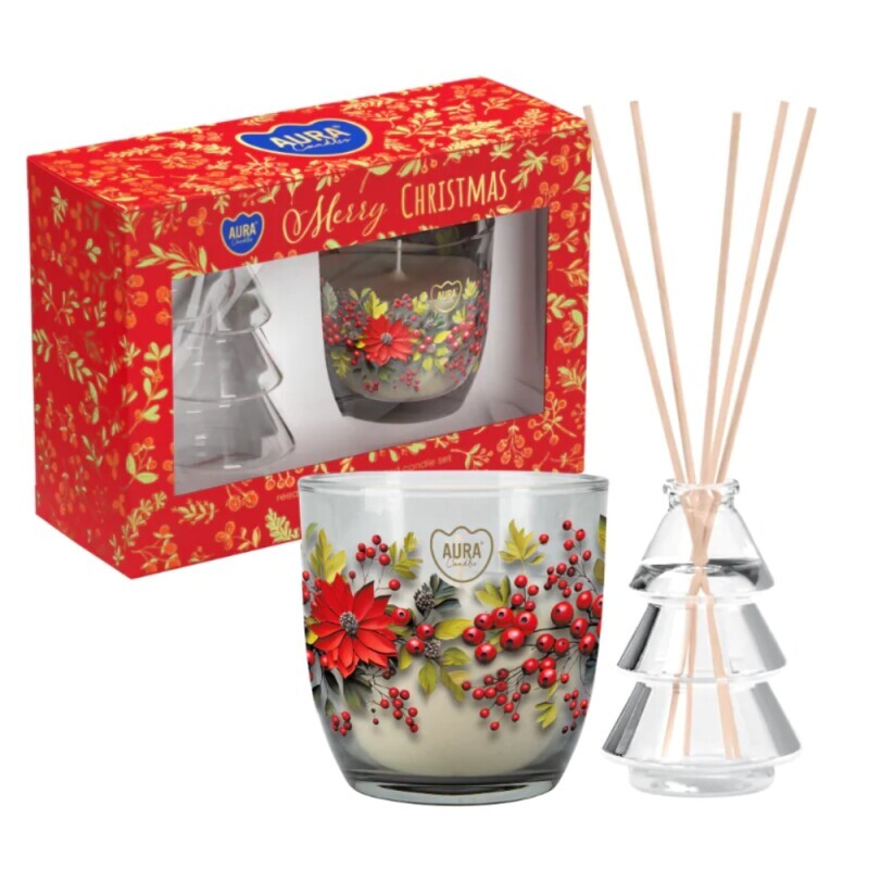 Bispol Dár.sada Merry Christmas 100g Svíčka+Vonné tyčinky 75ml (4/krt)