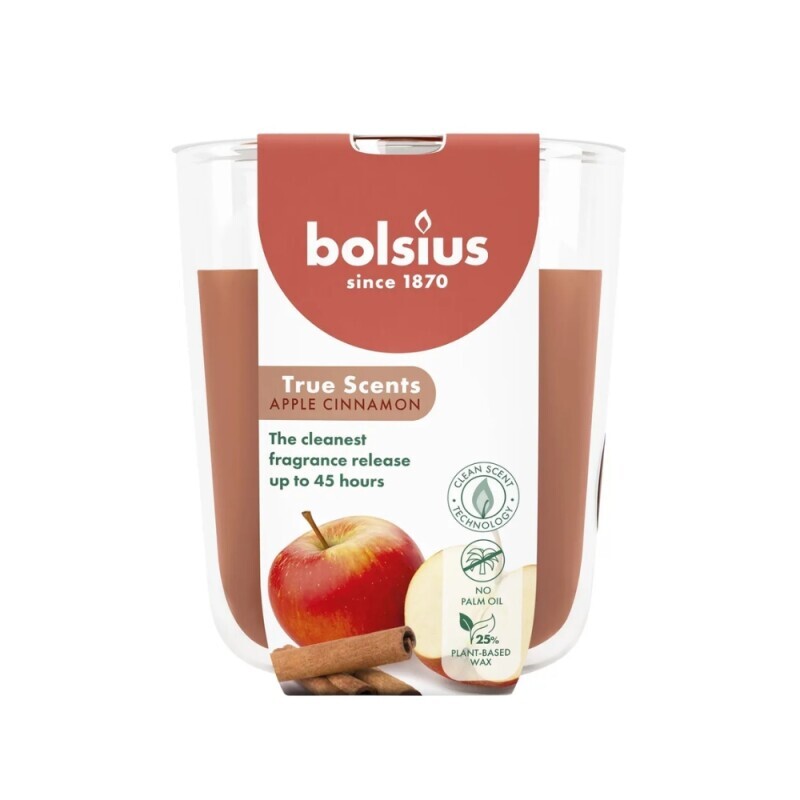 Bolsius Svíčka ve skle 97/85mm True Scents Apple Cinnamon (4/krt)