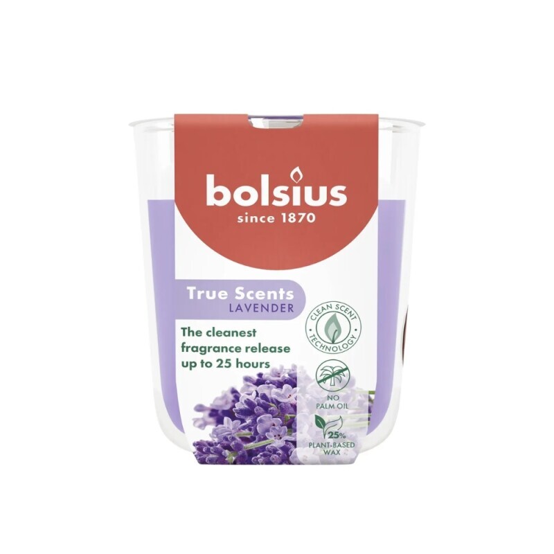 Bolsius Svíčka ve skle 80/73mm True Scents Lavender (6/krt)