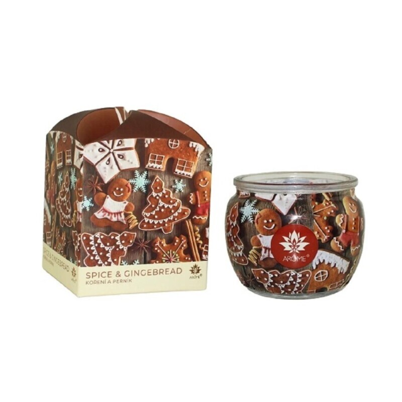 Arome Svíčka ve skle 90g Spice & Gingerbread (12/bal 48/krt)