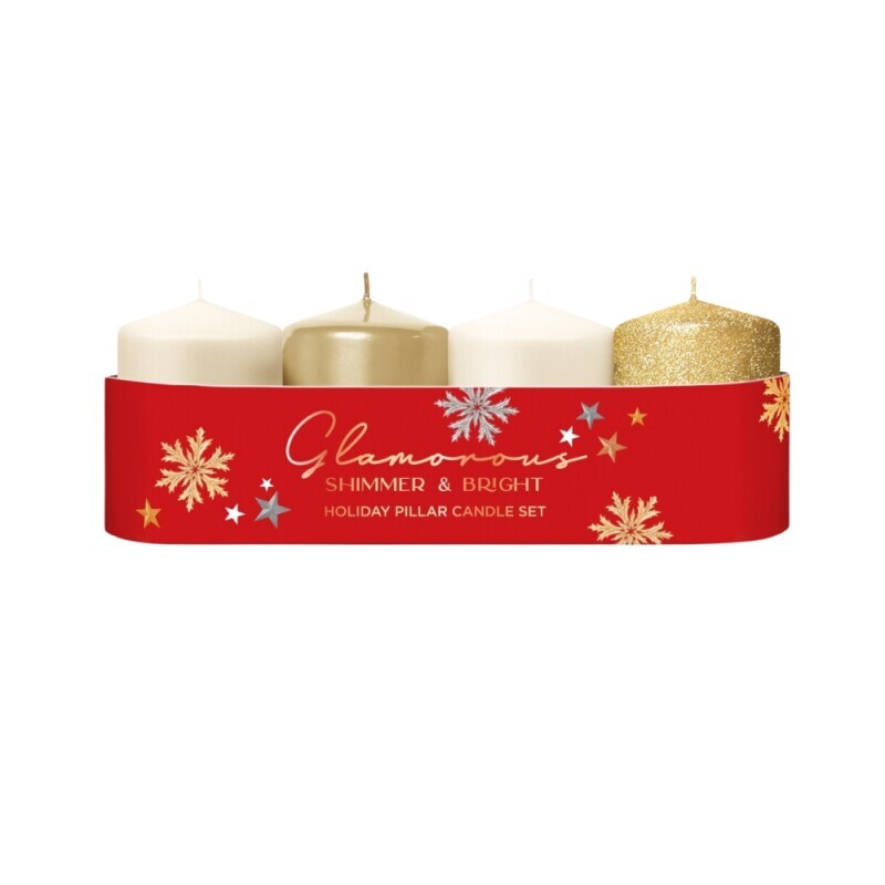 Bartek Svíčka adventní 50x70 4ks Glamorous zlatý MIX (12/krt)