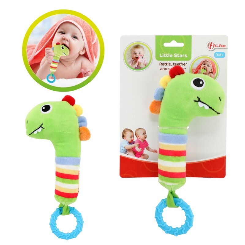 Toi-Toys Kousátko a chrastítko s hlavou dinosaur(72ks/krt)