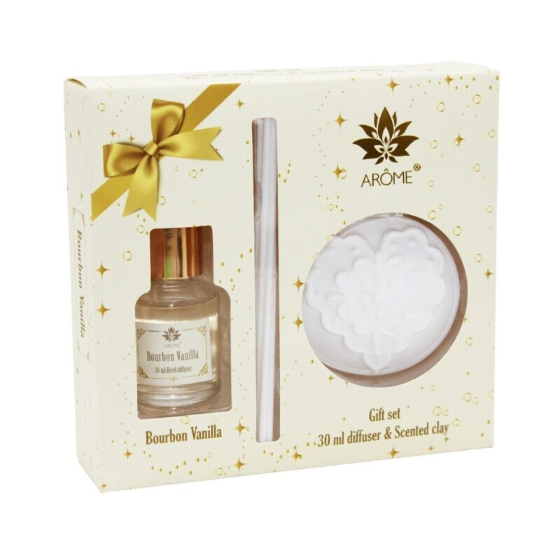 Arome Dár.sada 30ml difuzéru a vonného jílu, Bourbon Vanilla(24/krt)