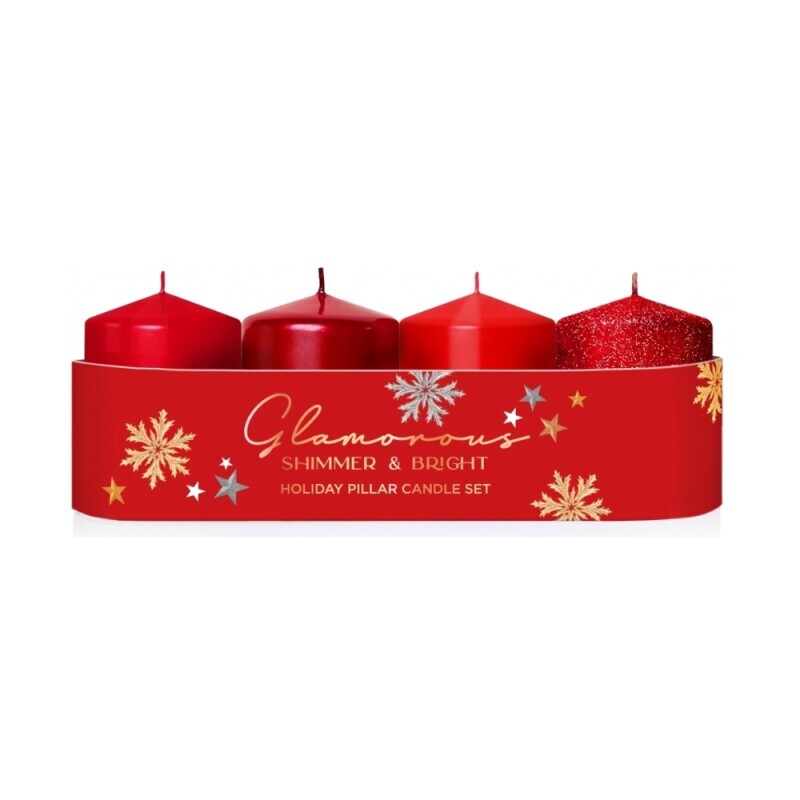 Bartek Svíčka adventní 50x70 4ks Glamorous Červený MIX (12/krt)