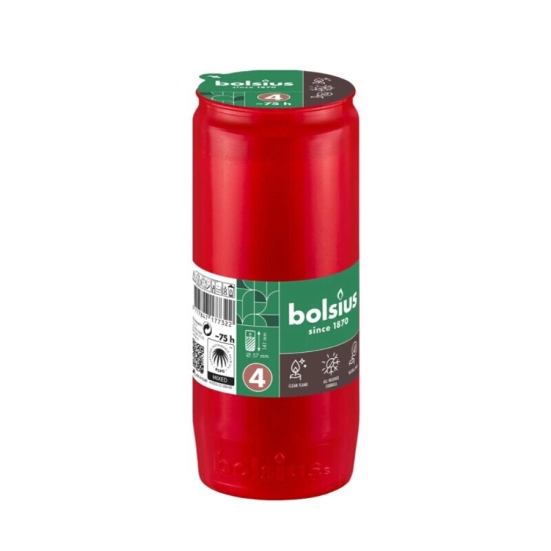 Bolsius Svíčka hřbitovní olejová 75h/RC4 Red (20/bal)