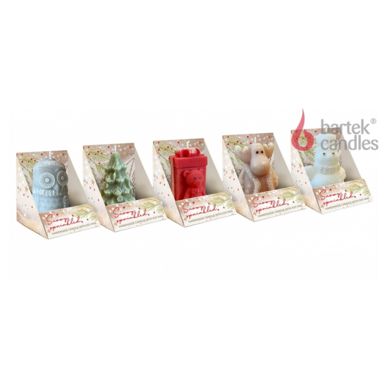 Bartek Svíčka Christmas Figure Snowy Sprinkled Tree 70 MIX (20/krt)