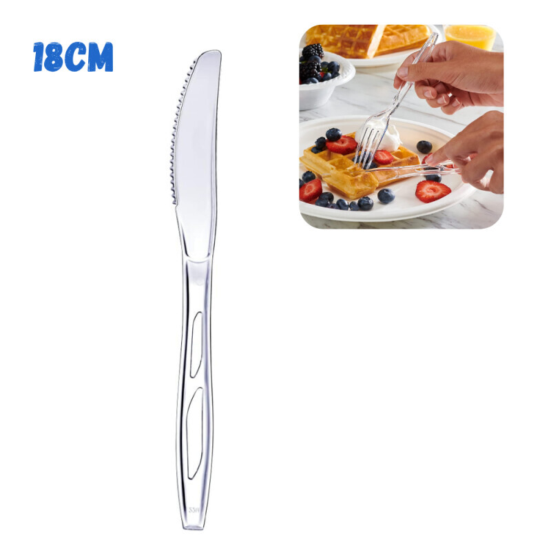 Nůž plast PP 18cm/10ks Transp. (160/krt)