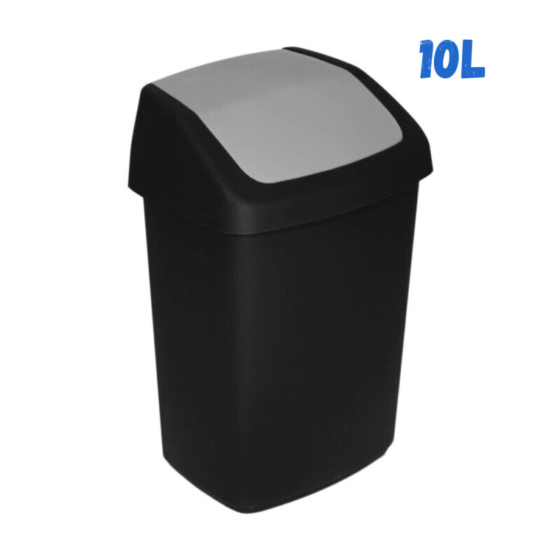 Curver Odpadkový koš 10L Černá/Střibrná (6/krt)