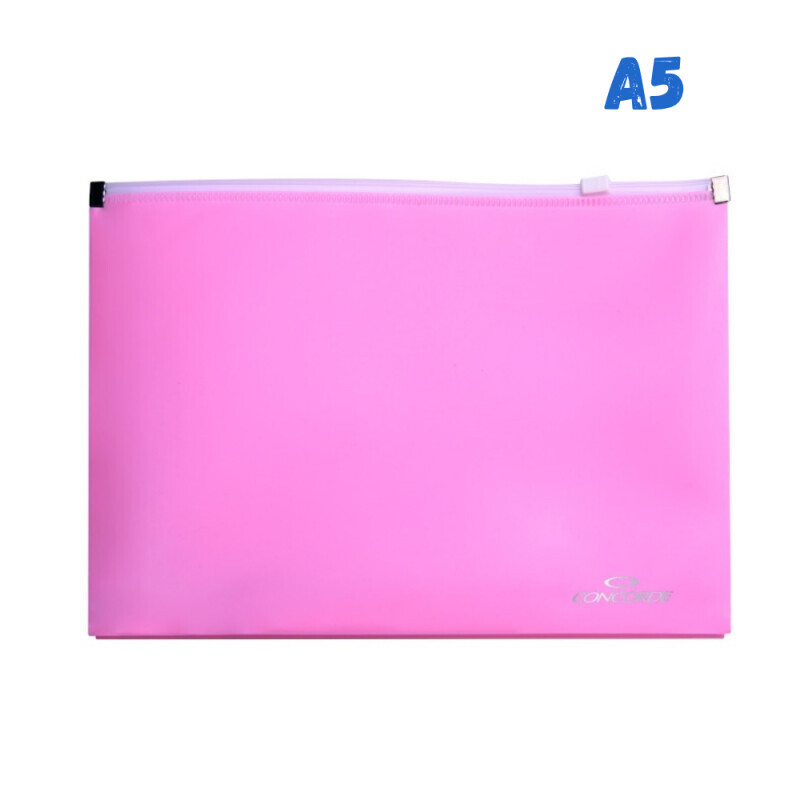 Concorde Spisové desky A5 se zipem pastel růžová (10/bal 480/krt)