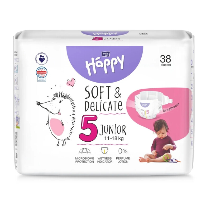 Bella Happy dětské pleny Junior 38ks (5/krt)