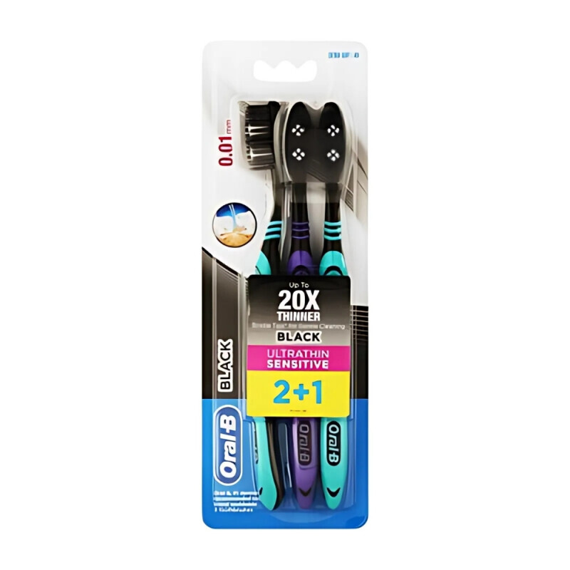 Oral-B Zubní kartáček 3ks N Ultra Thin Sensitive Black Extra Soft (96/krt)