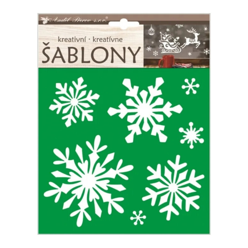 Kreativní plastové šablony vločky 18x23cm (48/bal 288/krt)