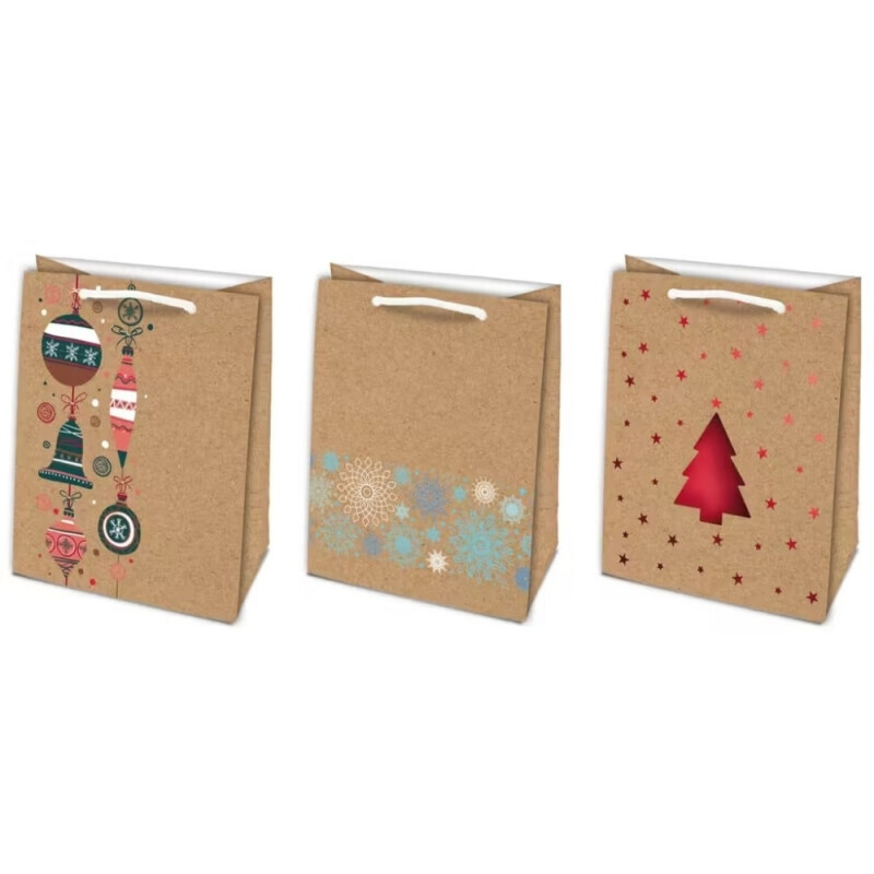 Taška pap.'M' Vánoce KRAFT 190x230(10/bal 200/krt)