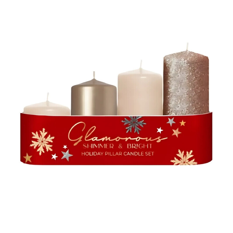 Bartek Svíčka adventní 4ks schody 40/55-70-85-100 Glamorous Capucino MIX (12/krt)