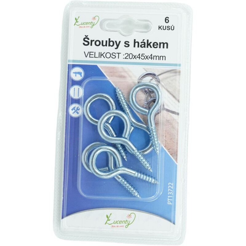 Šrouby s hákem 20*45*4mm/6ks (24/bal 288/krt)