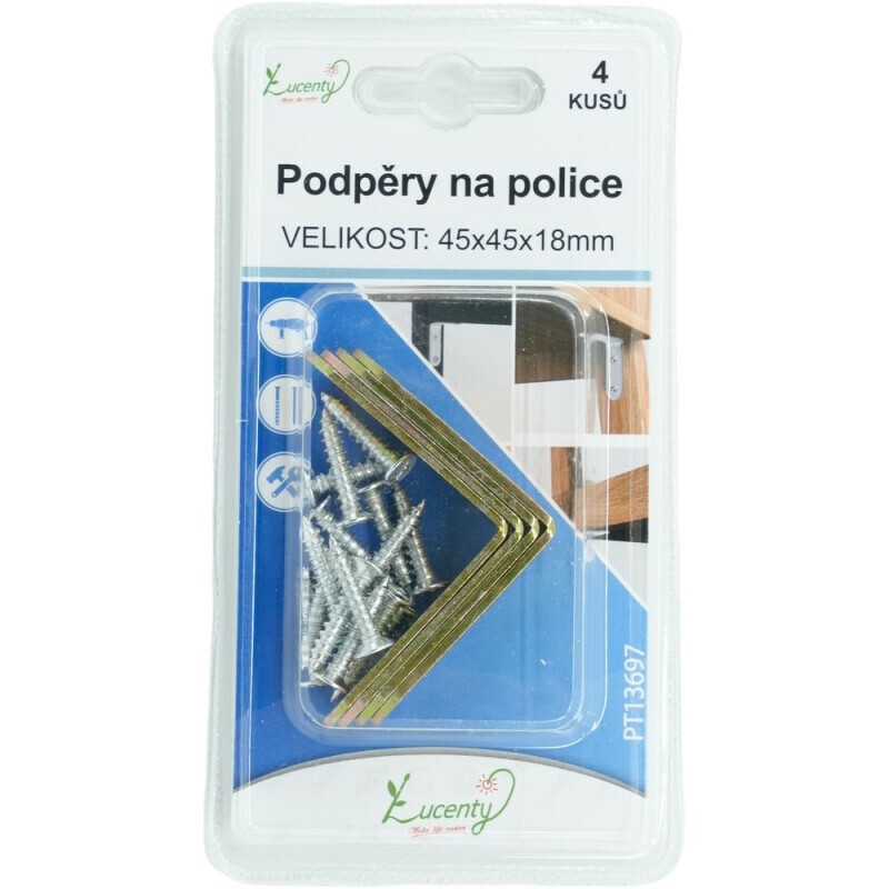 Podpěry na police 4,5*4,5*1,8cm (24/bal 288/krt)