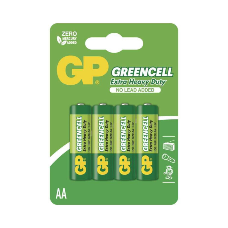 GP baterie zinková Greencell AA/LR6 4ks BL (72/bal 288/krt)