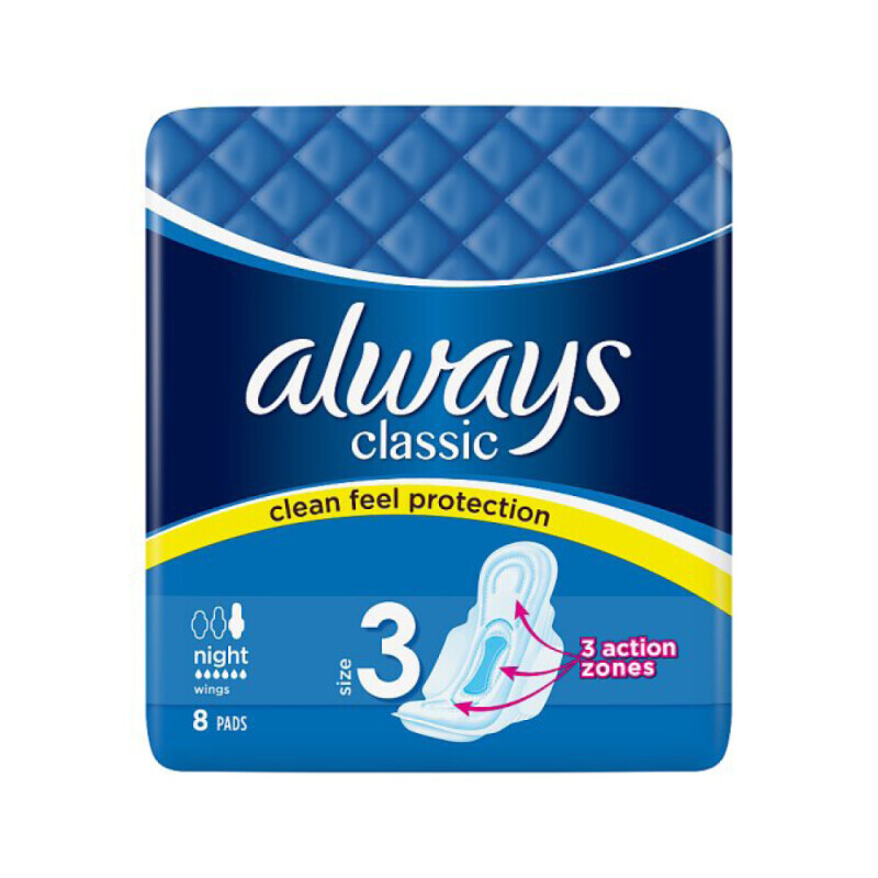Always Vložky Classic Night 8ks (18/krt)
