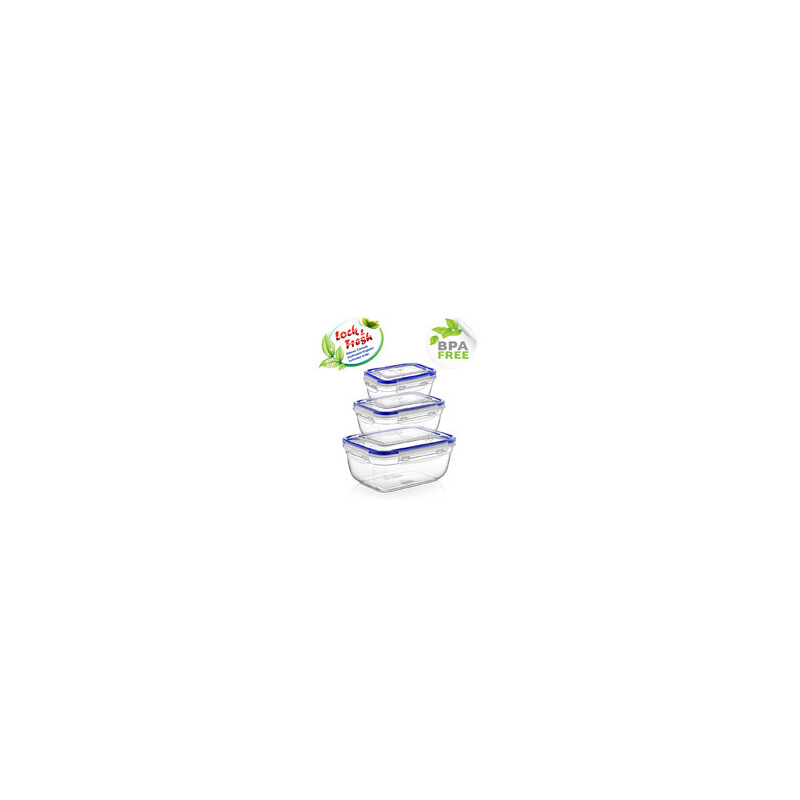 Dunya Dóza plast L&F obdél. set 3ks 400/800/1400ml (12/krt)