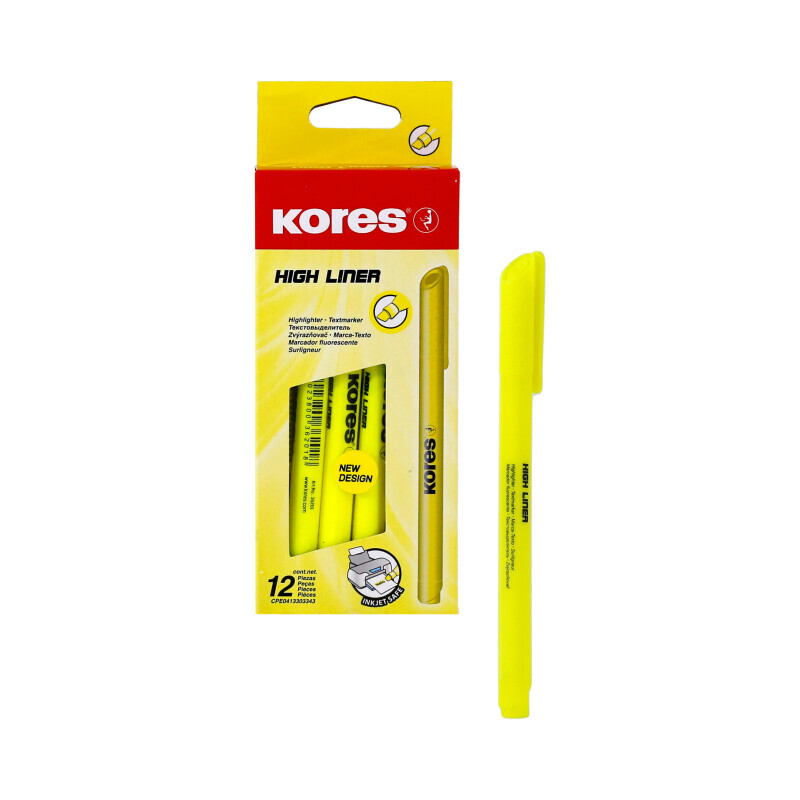 Kores Zvýrazňovač High Liner Yellow (12/bal 360/krt)