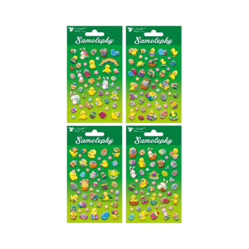 Velikonoční samolepky na vajíčka plastické (144/krt)