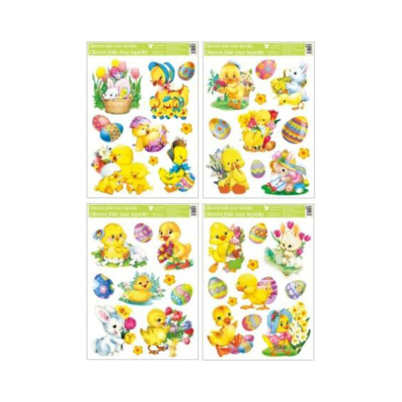 Velikonoční okenní fólie 30*42cm kuřátka (80/bal 240/krt)