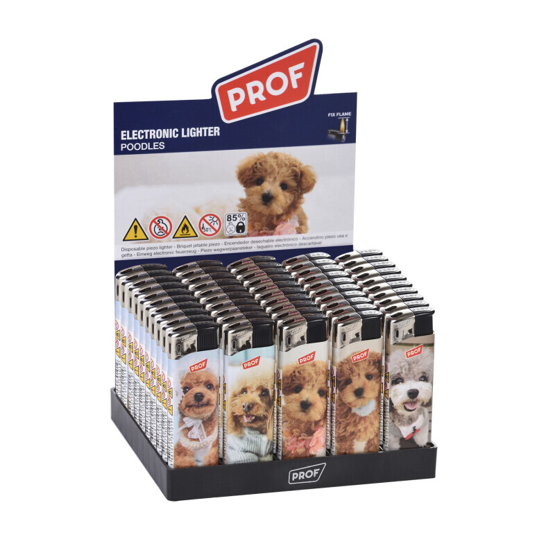 Prof Zapalovač Piezo Fixflame Poodles (50/bal 1000/krt)