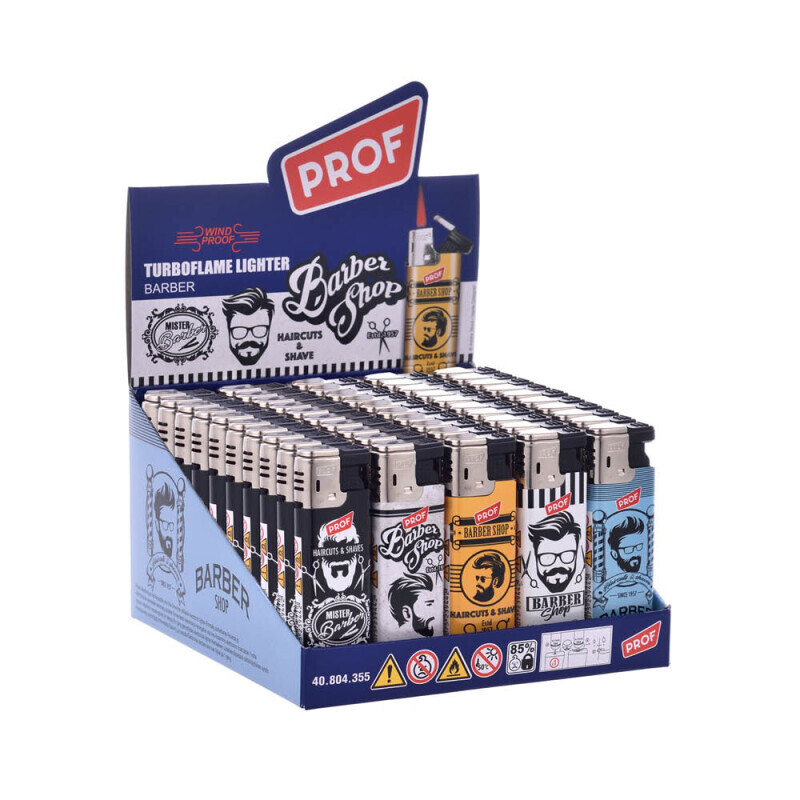 Prof Zapalovač Windproof Barber (50/bal 800/krt)