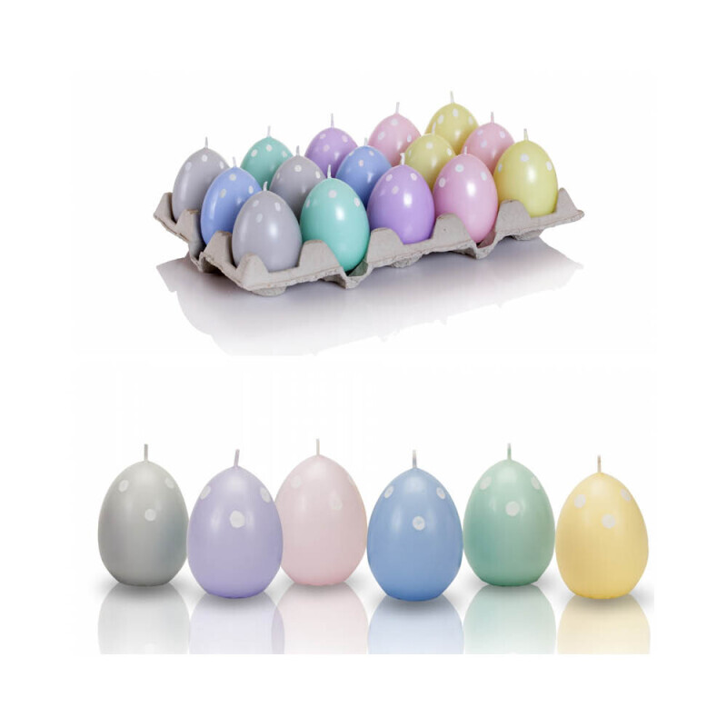Bartek Svíčka Easter Egg 45/60 Colours with dot (15/bal 90/krt)