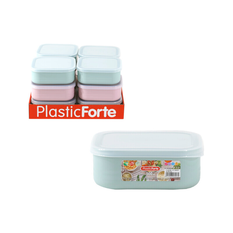 P.Forte Dóza plast Bento Combi čtver. 500Ml VRM (12/bal)