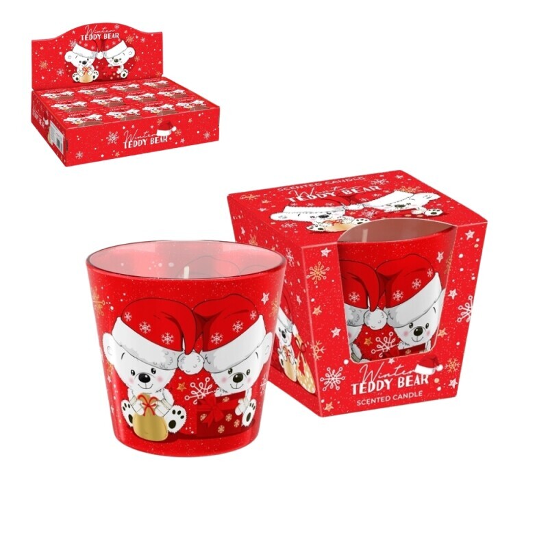 Bartek 115g Svíčka ve skle Teddy Bear (12/krt)