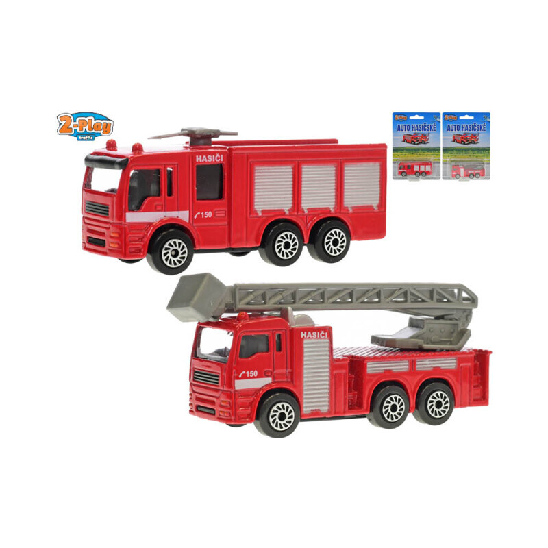 2-Play Traffic Auto hasiči CZ 8cm kov volný chod 2druhy na kartě (48/bal 288/krt)