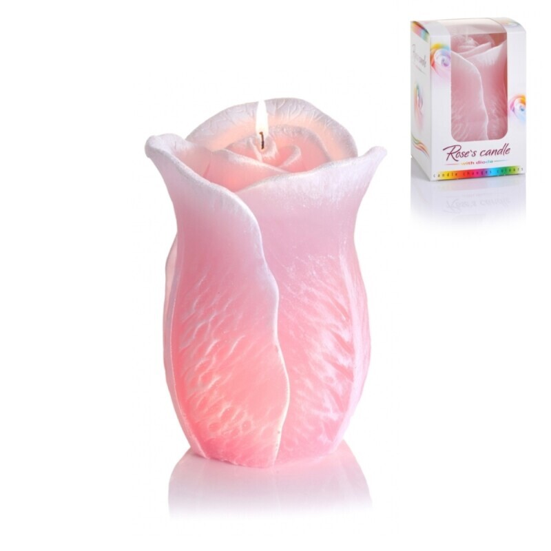 Bartek Svíčka Bukiet Rose 75*125 with diode Pink (12/krt)