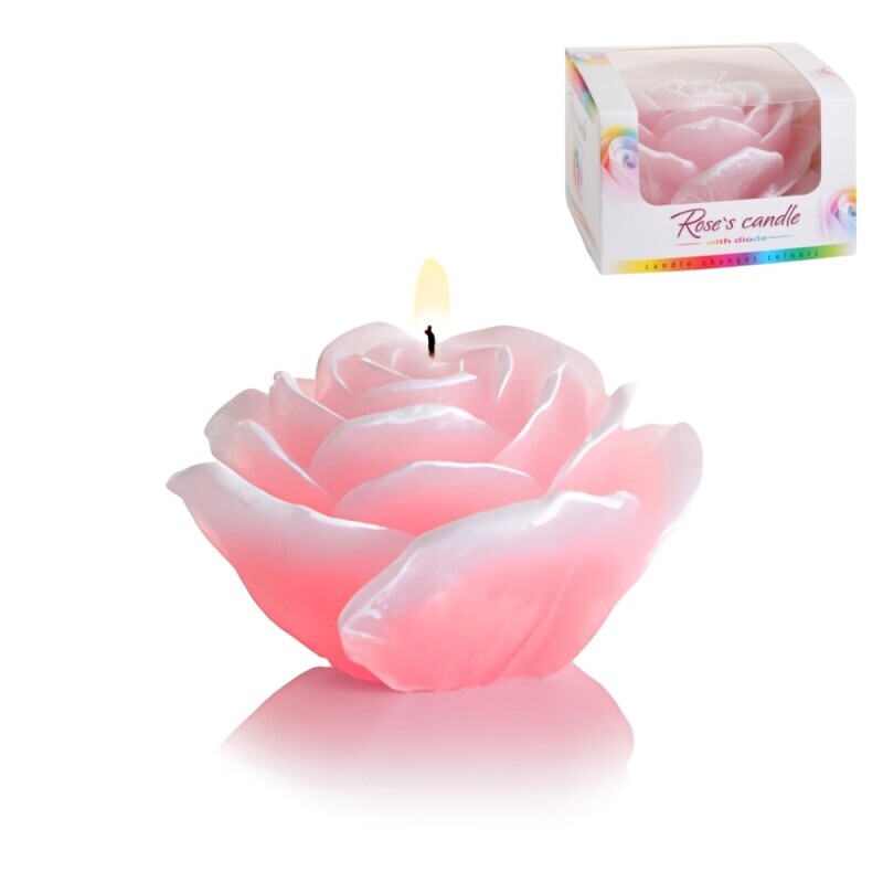 Bartek Svíčka Bukiet Rose 125*75 with diode Pink (12/krt)