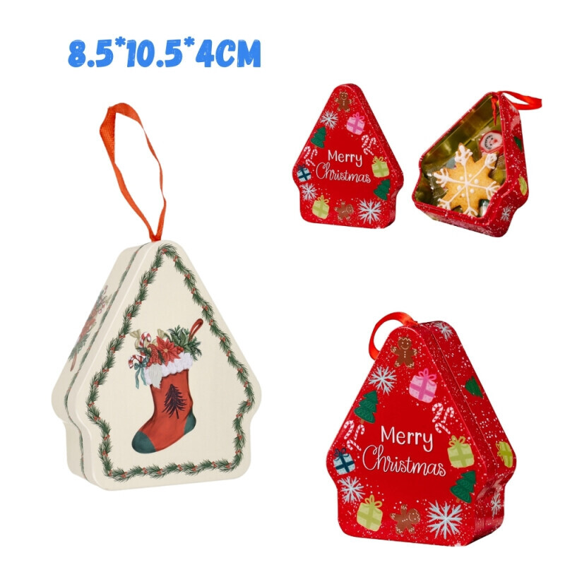 Vánoční dóza plechová 8.5*10.5*4cm (120krt)