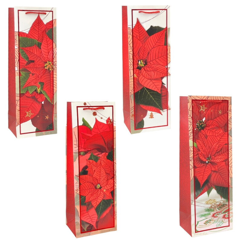 Vánoční dárková taška na víno 12*35*9cm (12/bal 960/krt)