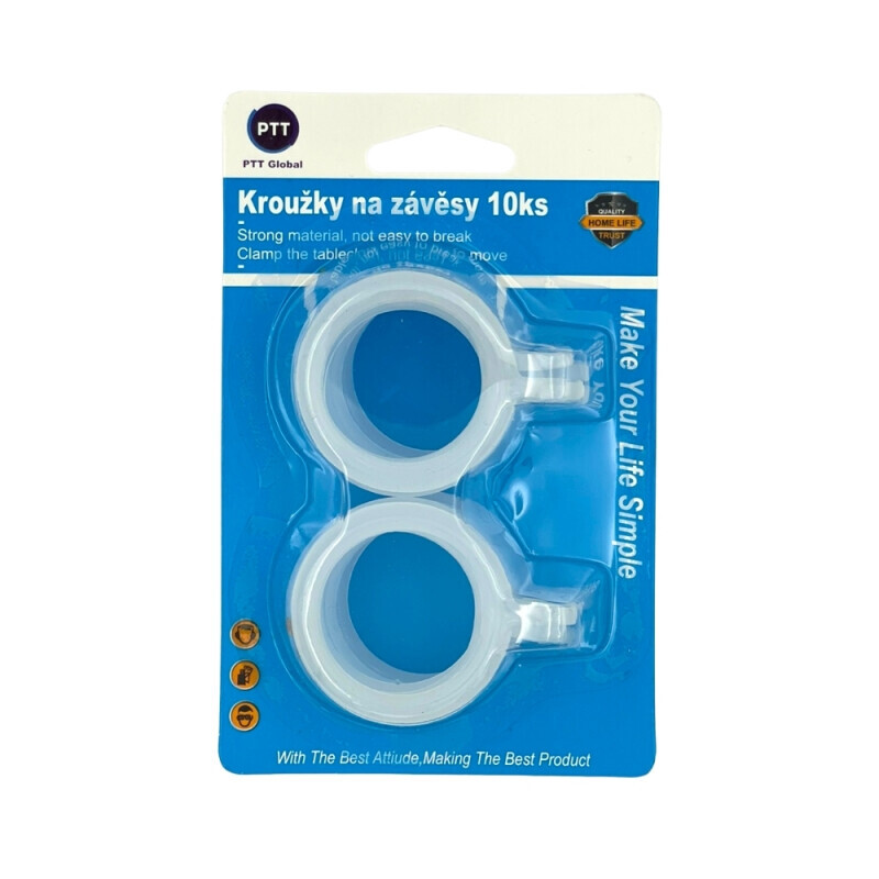 Kroužky na závěsy 10ks (12/bal 144/krt)