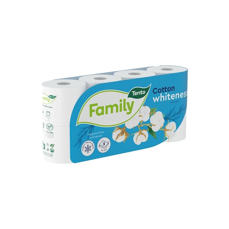 Tento Toaletní papír 8ks 2-vrstvý Cotton Whiteness (10/ba)