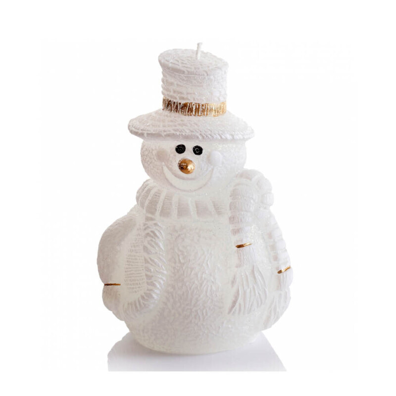 Bartek Svíčka Christmas Snowman 125 White-Gold (12/krt)